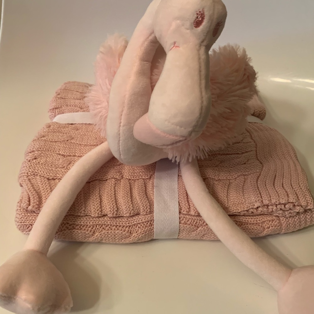 Plush Flamingo with Blanket